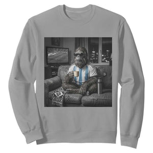 Funny Bigfoot Watching Soccer Sweatshirt Argentina Futbol Fan
