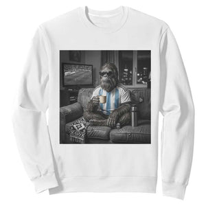 Funny Bigfoot Watching Soccer Sweatshirt Argentina Futbol Fan