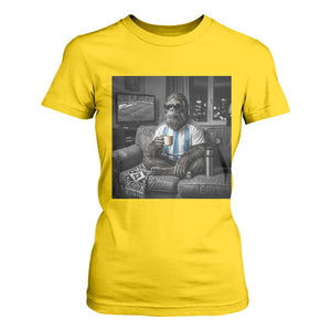 Funny Bigfoot Watching Soccer T Shirt For Women Argentina Futbol Fan