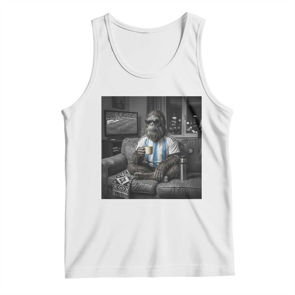 Funny Bigfoot Watching Soccer Tank Top Argentina Futbol Fan