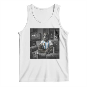 Funny Bigfoot Watching Soccer Tank Top Argentina Futbol Fan