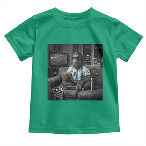 Funny Bigfoot Watching Soccer Toddler T Shirt Argentina Futbol Fan