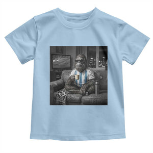 Funny Bigfoot Watching Soccer Toddler T Shirt Argentina Futbol Fan