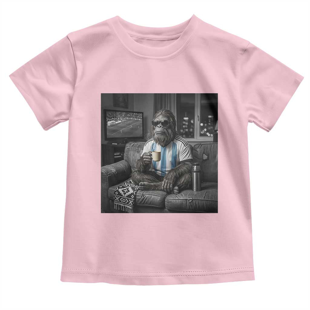 Funny Bigfoot Watching Soccer Toddler T Shirt Argentina Futbol Fan