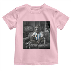 Funny Bigfoot Watching Soccer Toddler T Shirt Argentina Futbol Fan