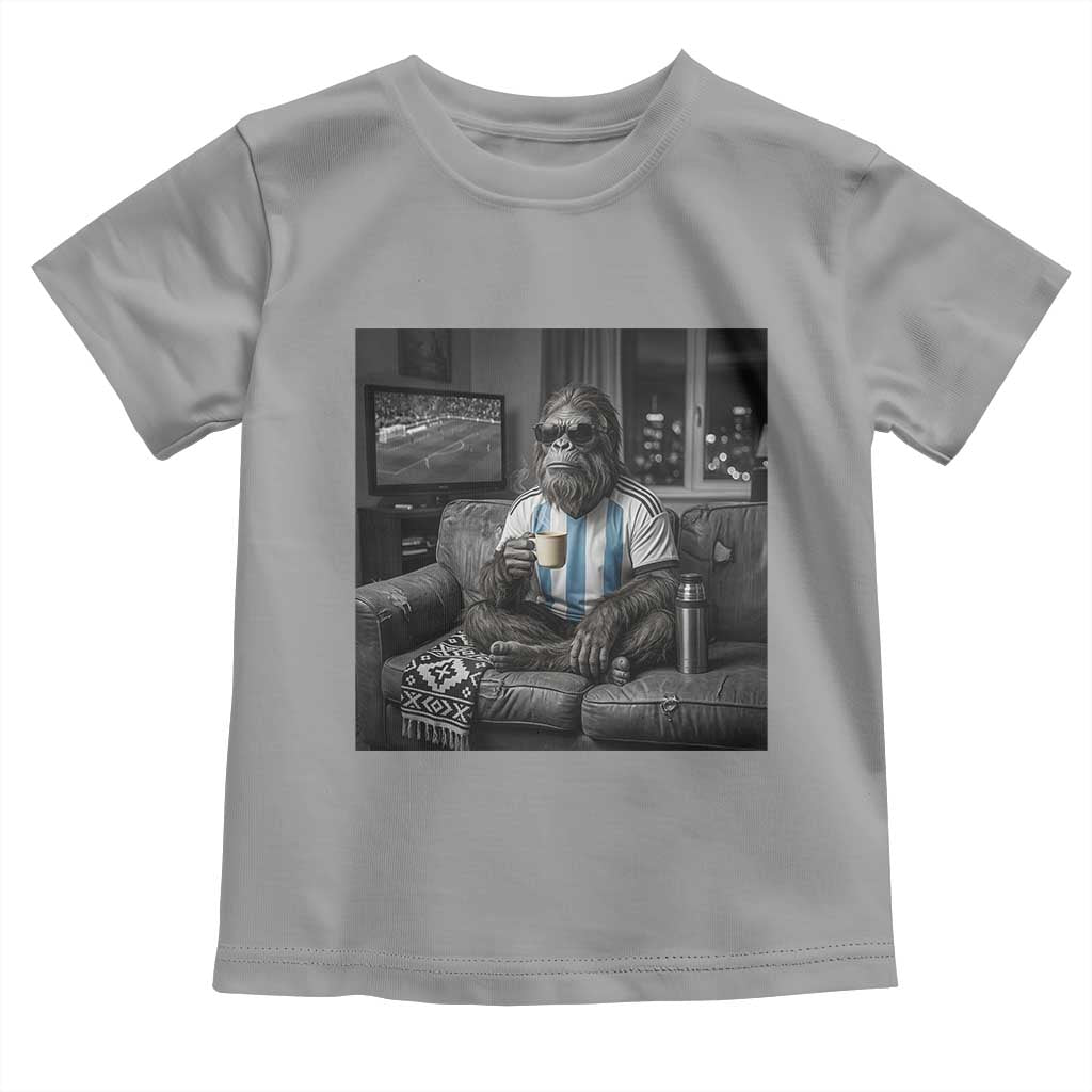 Funny Bigfoot Watching Soccer Toddler T Shirt Argentina Futbol Fan
