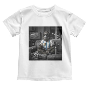 Funny Bigfoot Watching Soccer Toddler T Shirt Argentina Futbol Fan