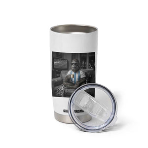 Funny Bigfoot Watching Soccer Tumbler Cup Argentina Futbol Fan