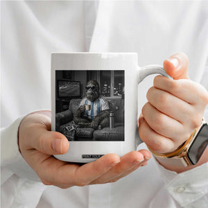 Funny Bigfoot Watching Soccer Coffee Mug Argentina Futbol Fan