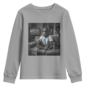 Funny Bigfoot Watching Soccer Youth Sweatshirt Argentina Futbol Fan