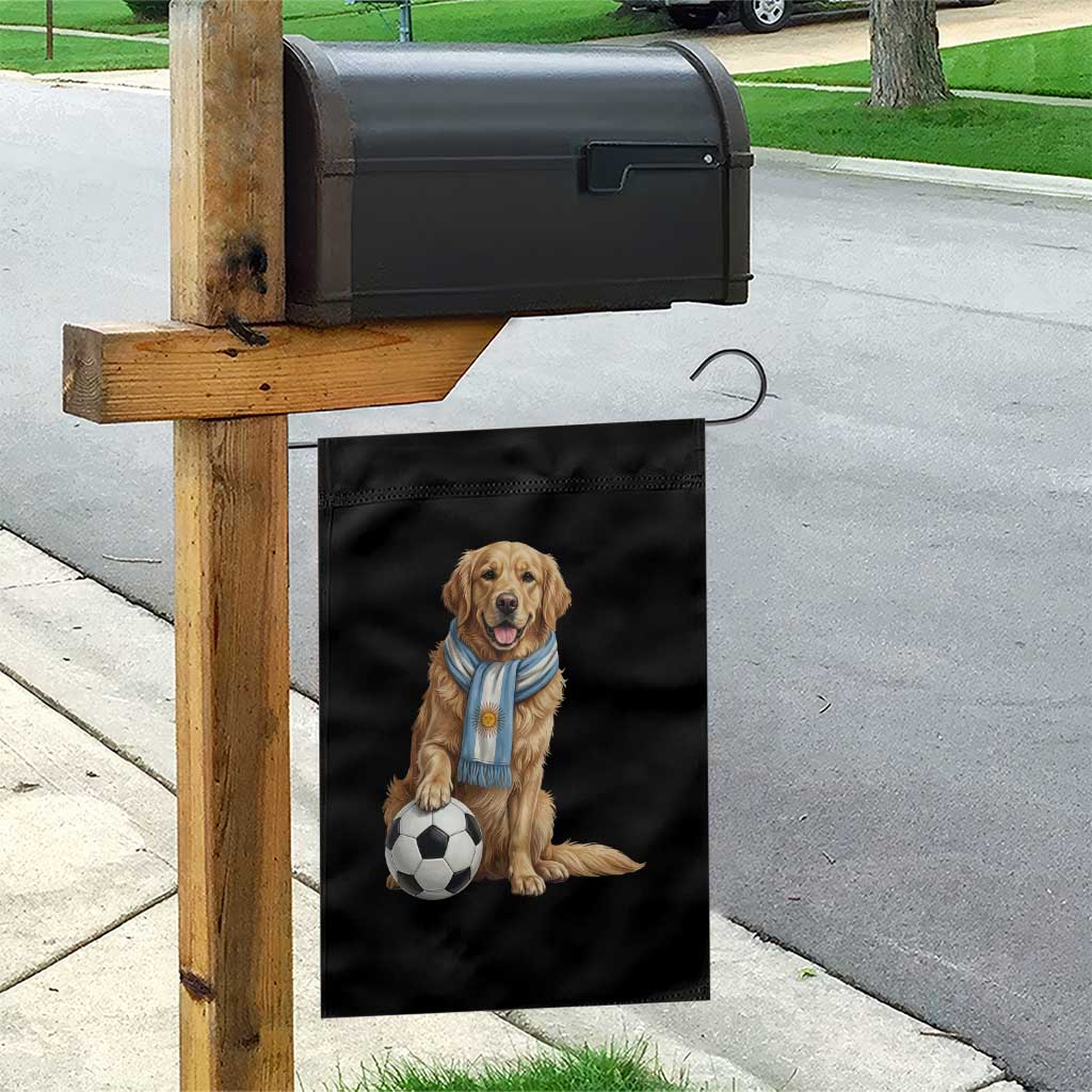 Golden Retriever Soccer Fan Garden Flag Argentina Football Pride