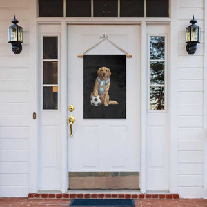Golden Retriever Soccer Fan Garden Flag Argentina Football Pride