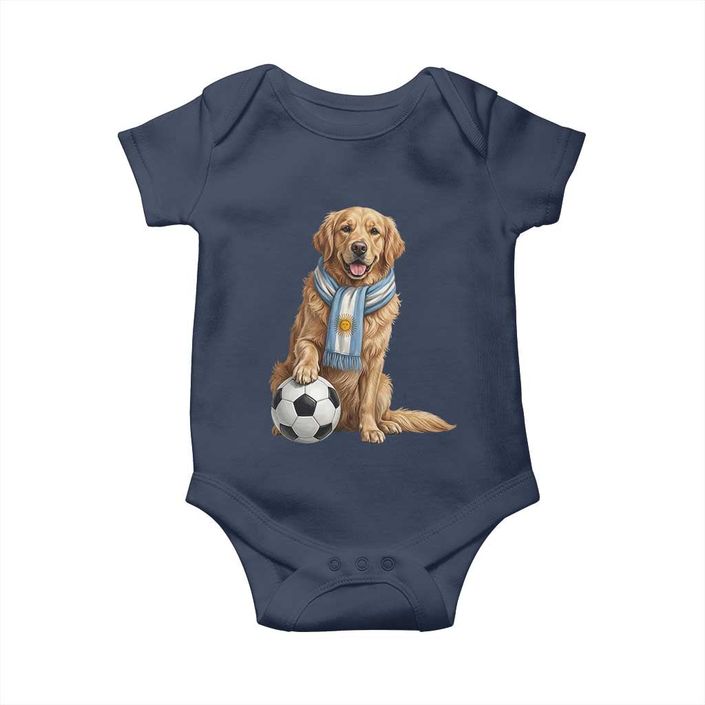Golden Retriever Soccer Fan Baby Onesie Argentina Football Pride