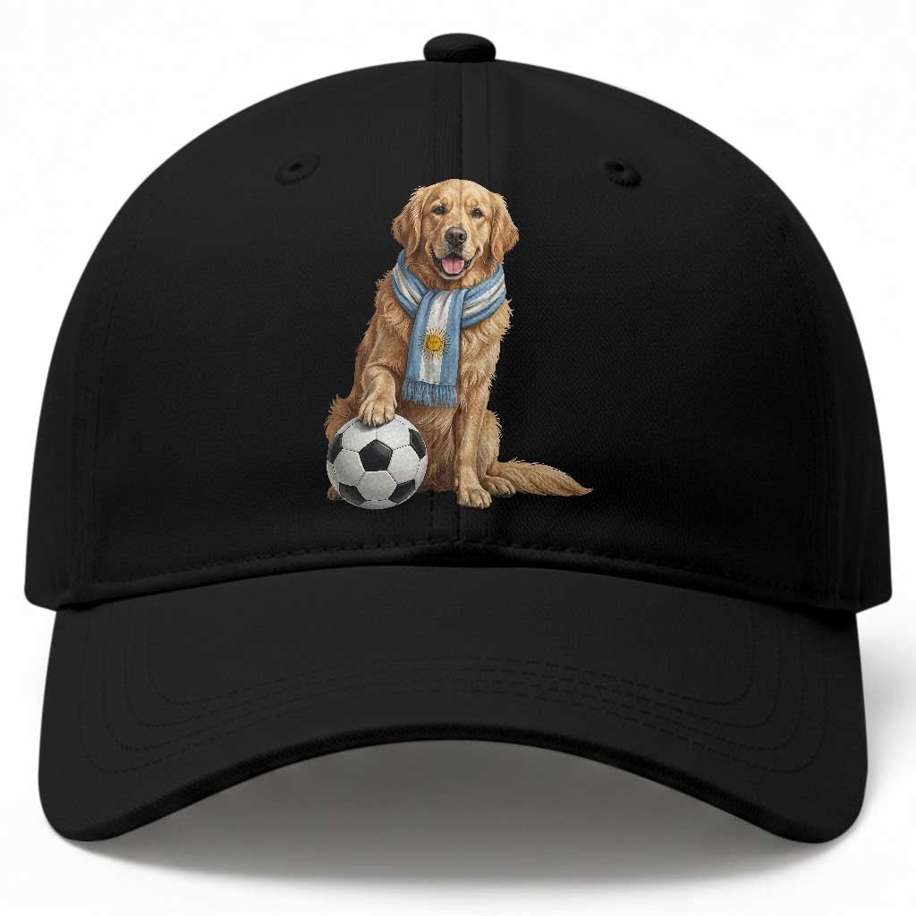 Golden Retriever Soccer Fan Baseball Cap Argentina Football Pride