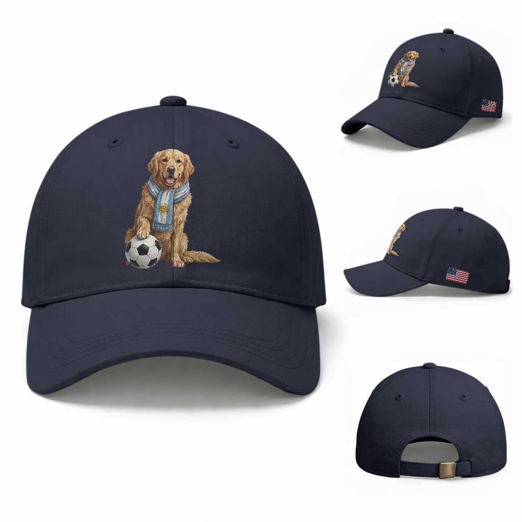 Golden Retriever Soccer Fan Baseball Cap Argentina Football Pride