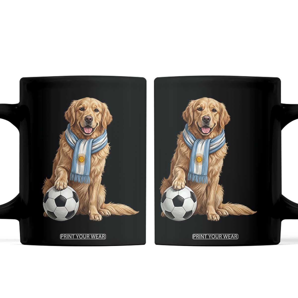 Golden Retriever Soccer Fan Coffee Mug Argentina Football Pride