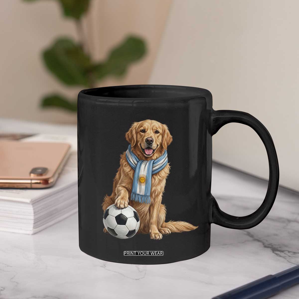 Golden Retriever Soccer Fan Coffee Mug Argentina Football Pride