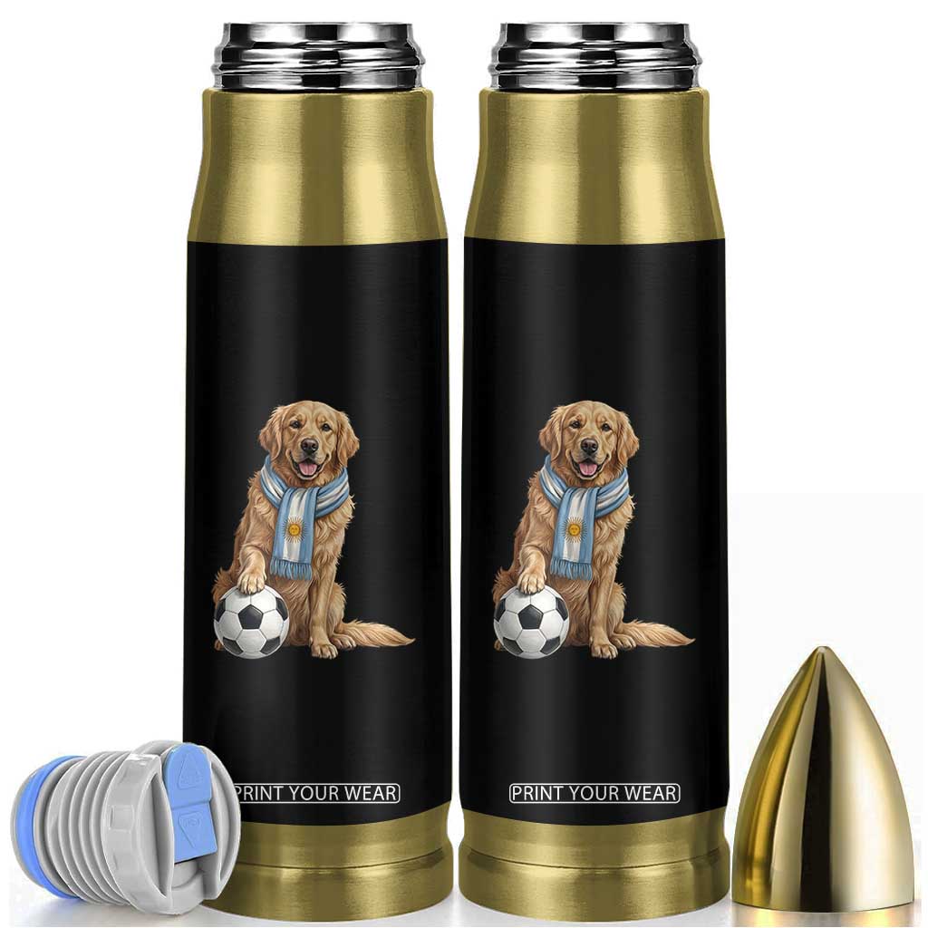 Golden Retriever Soccer Fan Bullet Tumbler Argentina Football Pride TS12 Black Print Your Wear