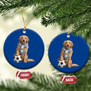 Golden Retriever Soccer Fan Ceramic Ornament Argentina Football Pride