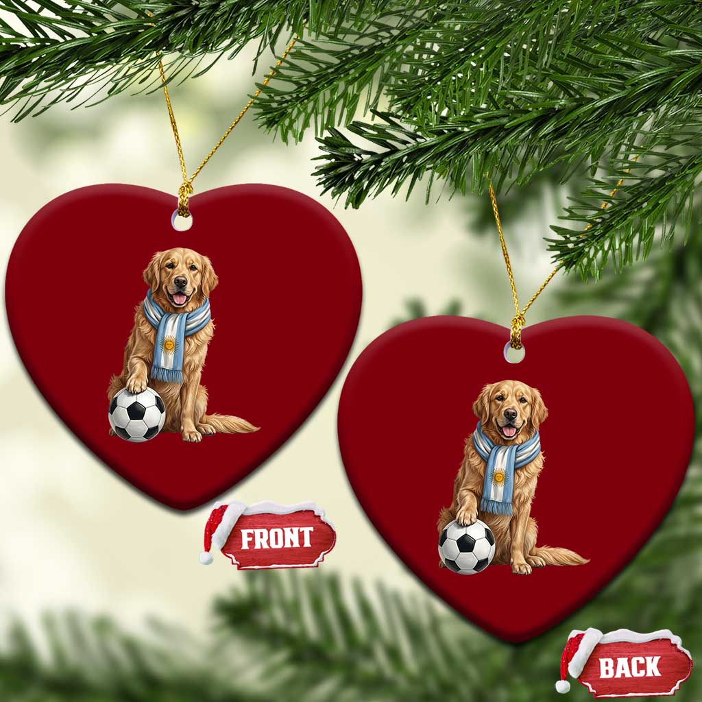 Golden Retriever Soccer Fan Ceramic Ornament Argentina Football Pride