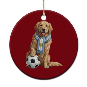 Golden Retriever Soccer Fan Ceramic Ornament Argentina Football Pride