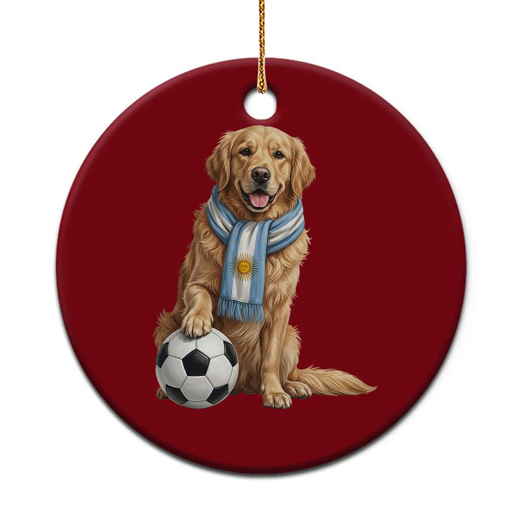 Golden Retriever Soccer Fan Ceramic Ornament Argentina Football Pride TS12 1pc Red Print Your Wear