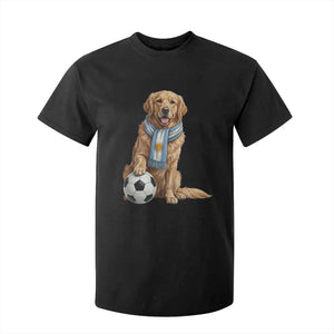 Golden Retriever Soccer Fan T Shirt For Kid Argentina Football Pride