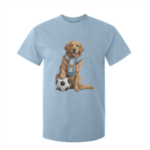 Golden Retriever Soccer Fan T Shirt For Kid Argentina Football Pride
