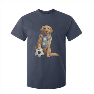 Golden Retriever Soccer Fan T Shirt For Kid Argentina Football Pride