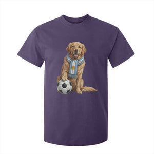 Golden Retriever Soccer Fan T Shirt For Kid Argentina Football Pride