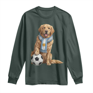 Golden Retriever Soccer Fan Long Sleeve Shirt Argentina Football Pride