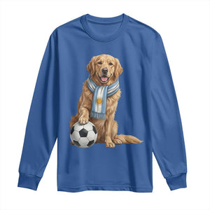 Golden Retriever Soccer Fan Long Sleeve Shirt Argentina Football Pride