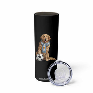 Golden Retriever Soccer Fan Skinny Tumbler Argentina Football Pride