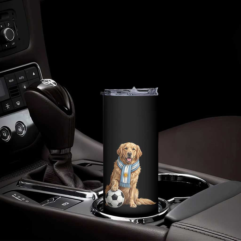 Golden Retriever Soccer Fan Skinny Tumbler Argentina Football Pride
