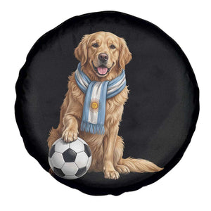Golden Retriever Soccer Fan Spare Tire Cover Argentina Football Pride