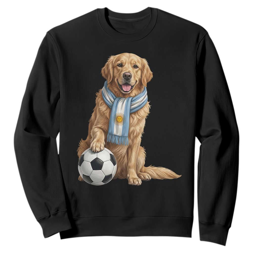 Golden Retriever Soccer Fan Sweatshirt Argentina Football Pride