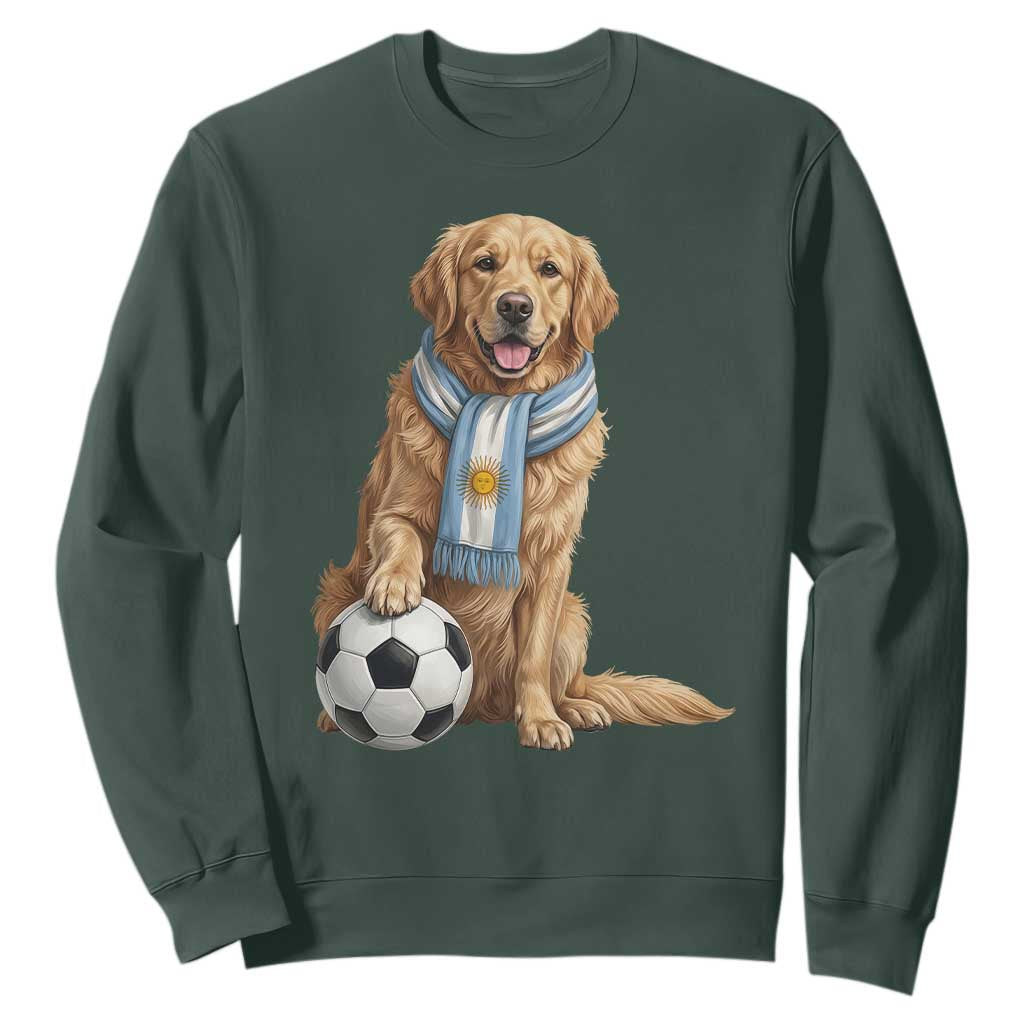 Golden Retriever Soccer Fan Sweatshirt Argentina Football Pride