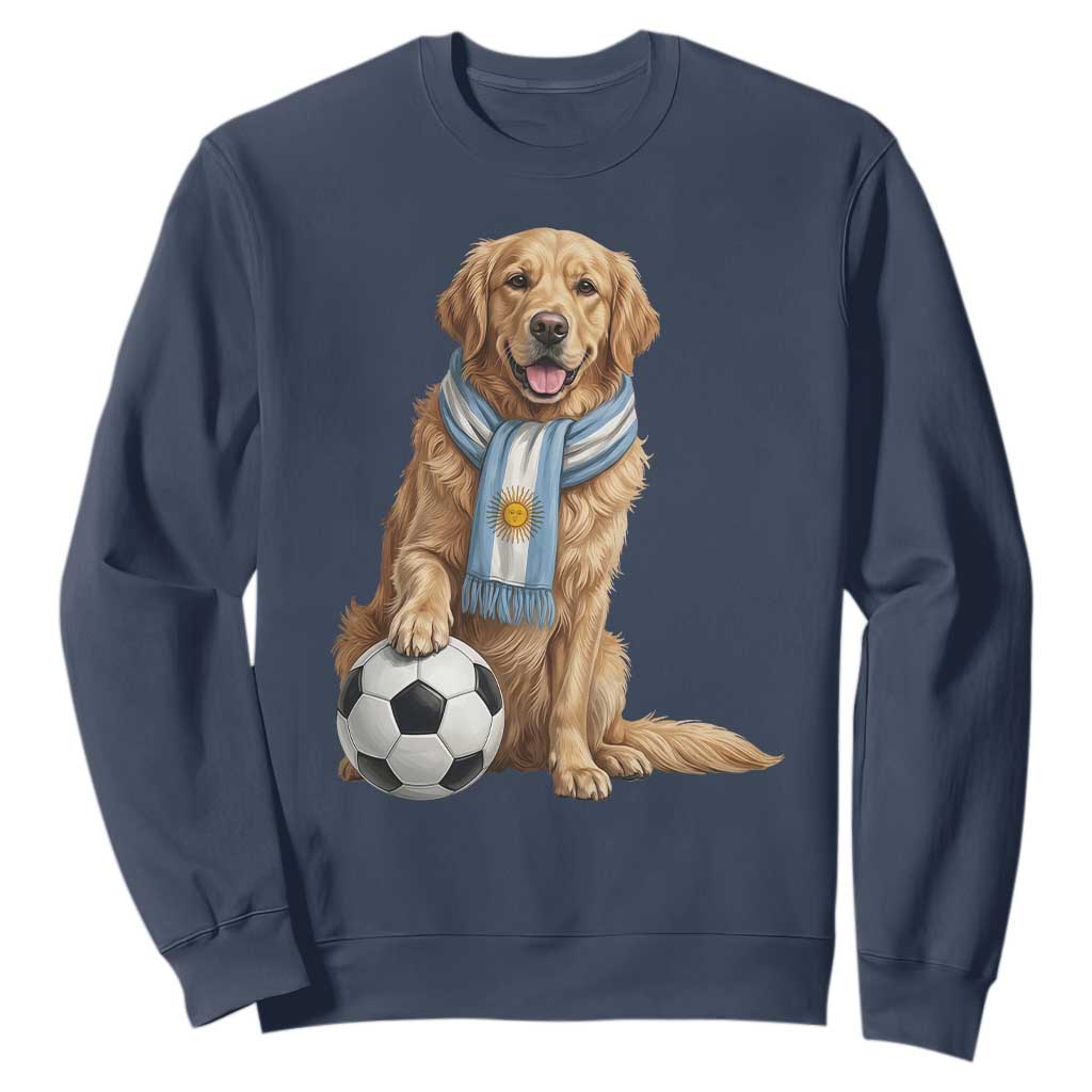 Golden Retriever Soccer Fan Sweatshirt Argentina Football Pride