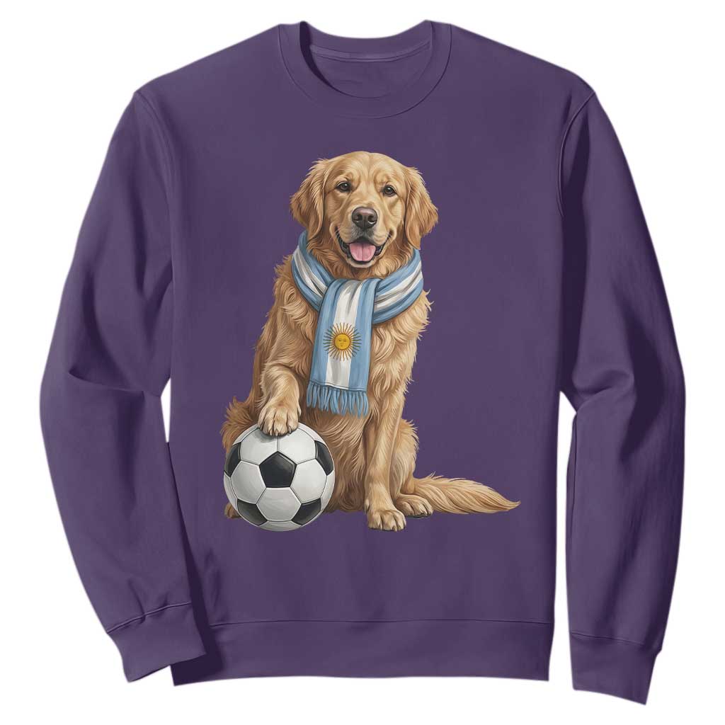 Golden Retriever Soccer Fan Sweatshirt Argentina Football Pride