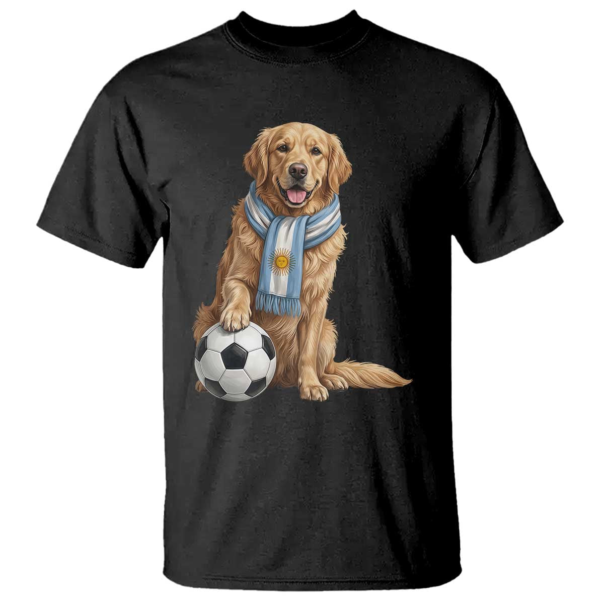Golden Retriever Soccer Fan T Shirt Argentina Football Pride