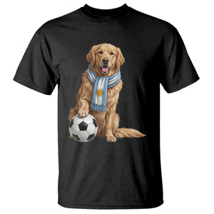 Golden Retriever Soccer Fan T Shirt Argentina Football Pride