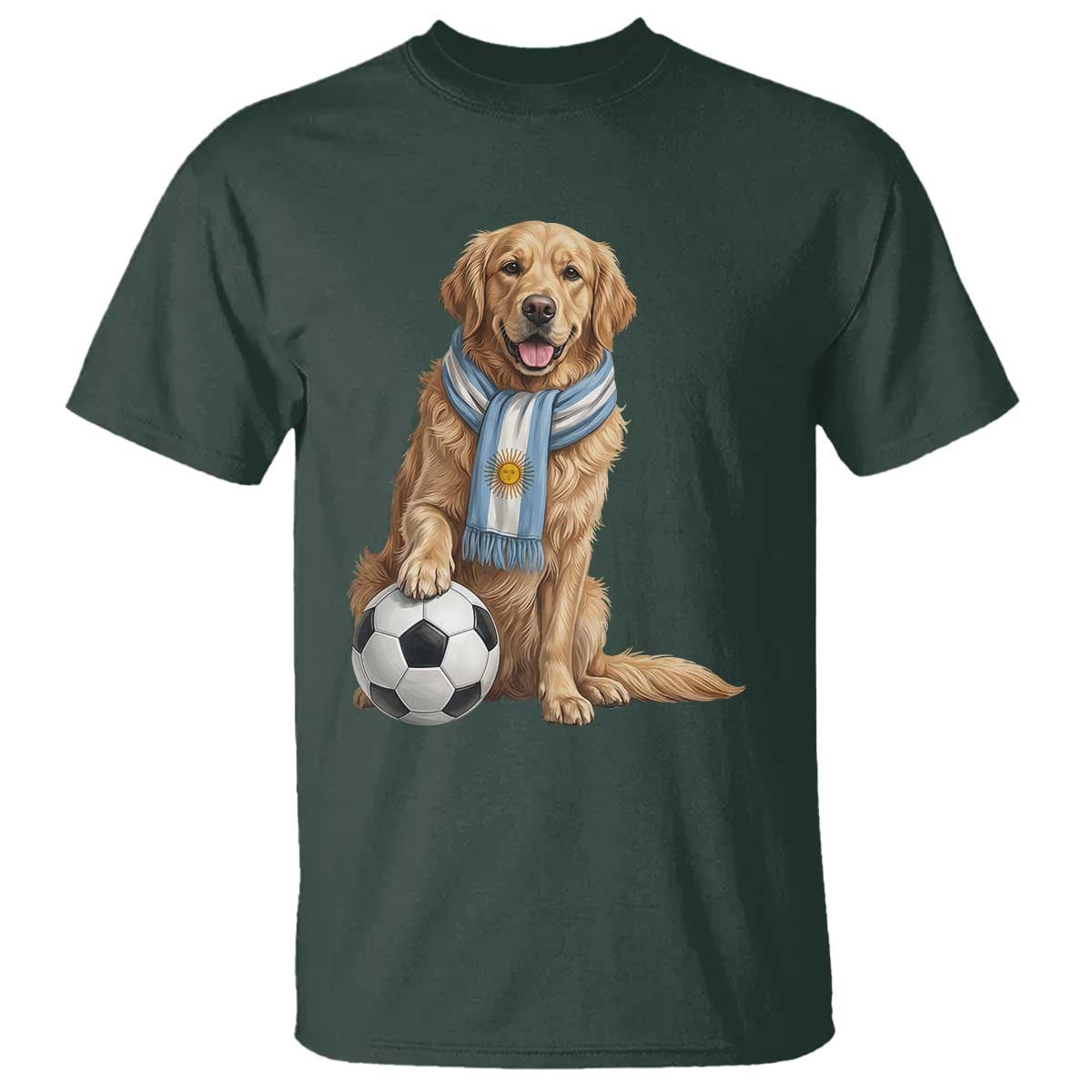 Golden Retriever Soccer Fan T Shirt Argentina Football Pride