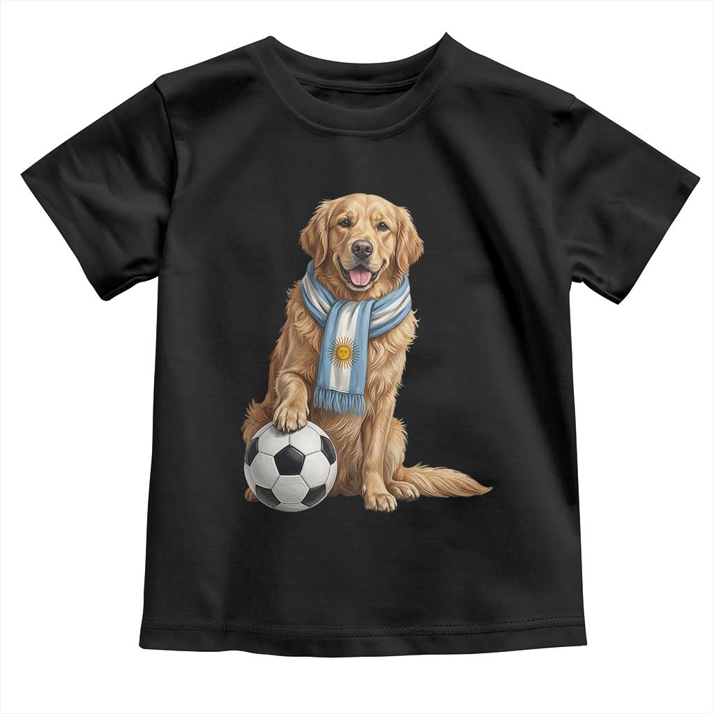 Golden Retriever Soccer Fan Toddler T Shirt Argentina Football Pride