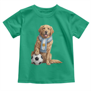 Golden Retriever Soccer Fan Toddler T Shirt Argentina Football Pride