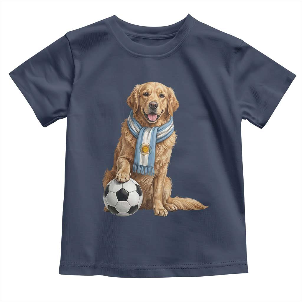 Golden Retriever Soccer Fan Toddler T Shirt Argentina Football Pride