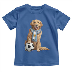 Golden Retriever Soccer Fan Toddler T Shirt Argentina Football Pride