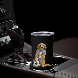 Golden Retriever Soccer Fan Tumbler Cup Argentina Football Pride