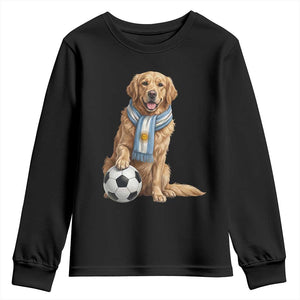 Golden Retriever Soccer Fan Youth Sweatshirt Argentina Football Pride