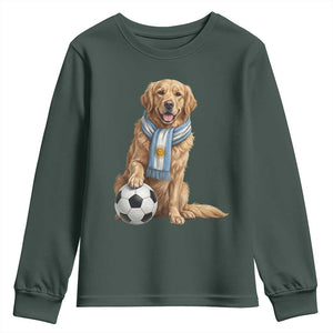 Golden Retriever Soccer Fan Youth Sweatshirt Argentina Football Pride