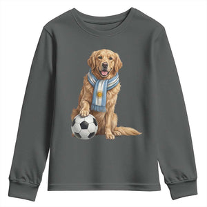 Golden Retriever Soccer Fan Youth Sweatshirt Argentina Football Pride